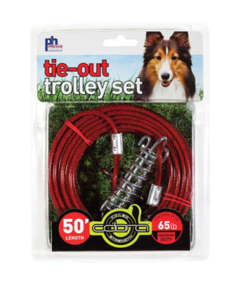 Prevue Pet Products 50 Foot Tie-out Cable Trolley Set