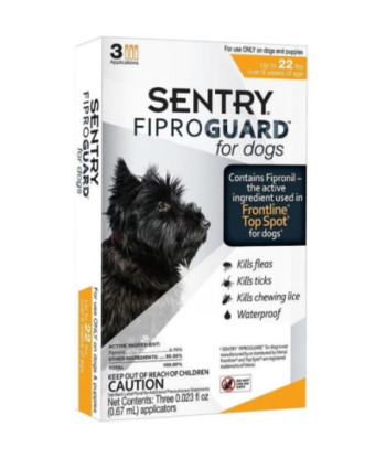 Sentry FiproGuard for Dogs - Dogs up to 22 lbs (3 Doses)