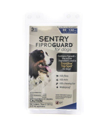 Sentry FiproGuard for Dogs - Dogs 89-132 lbs (3 Doses)