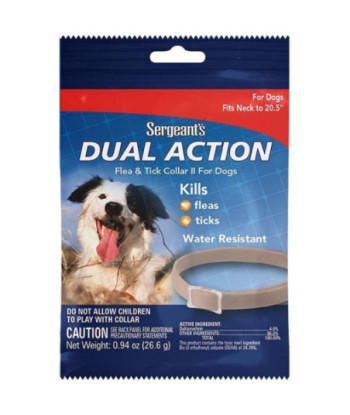 Sergeants Dual Action Flea and Tick Collar II for Dogs Neck Size 20.5in.  - 1 count