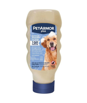 PetArmor Plus Oatmeal Shampoo for Dogs 7-Day Protection - 18 oz