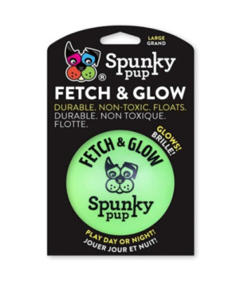Spunky Pup Fetch and Glow Ball Dog Toy Assorted Colors - Large - 1 count