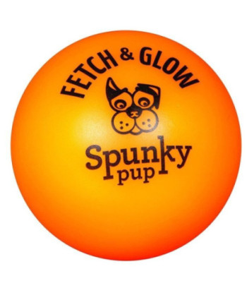 Spunky Pup Fetch and Glow Ball Dog Toy Assorted Colors - Medium - 1 count