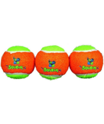 Spunky Pup Squeak Tennis Balls Dog Toy - Small - 3 count