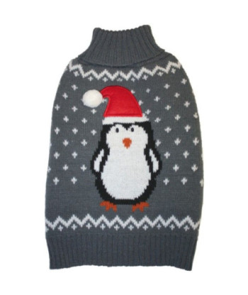 Fashion Pet Gray Penguin Dog Sweater - Medium
