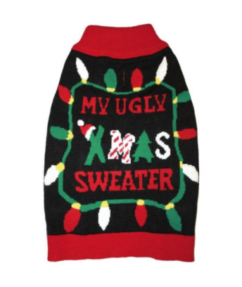Fashion Pet Black Ugly XMAS Dog Sweater - Large