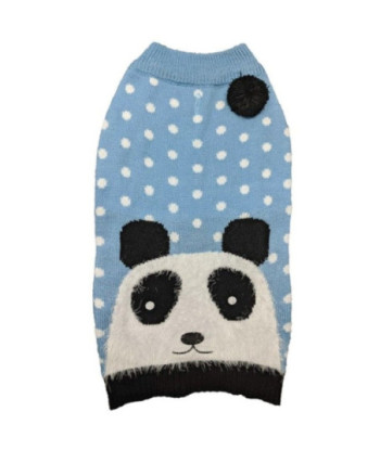 Fashion Pet Panda Dog Sweater Blue - Small