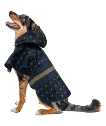 Fashion Pet Polka Dot Dog Raincoat Navy - Large