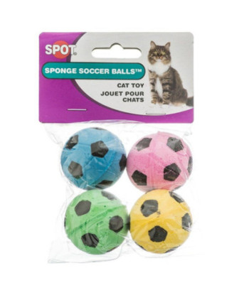 Spot Spotnips Sponge Soccer Balls Cat Toys - 4 Pack