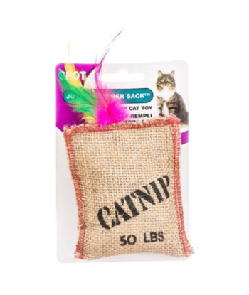 Spot Jute & Feather Sack with Catnip Cat Toy - Jute & Feather Sack