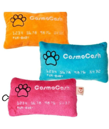 Cosmo Furbabies Credit Card Plush Dog Toy Assorted Colors - 1 count