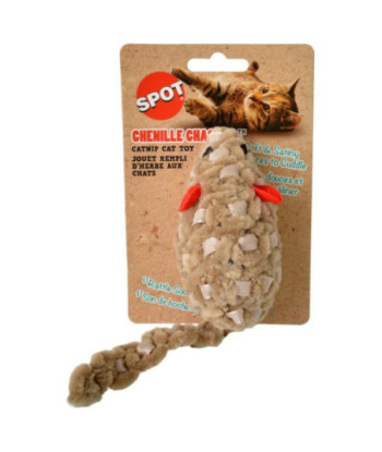 Spot Chenille Chasers Mouse Catnip Toy - Assorted Colors - 1 Count
