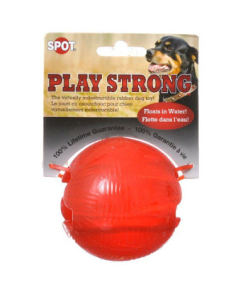Spot Play Strong Rubber Ball Dog Toy - Red - 3.25in.  Diameter