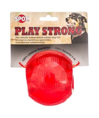 Spot Play Strong Rubber Ball Dog Toy - Red - 3.75in.  Diameter