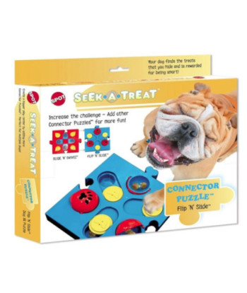 Spot Seek-A-Treat Flip 'N Slide Connector Puzzle Interactive Dog Treat and Toy Puzzle - 1 count