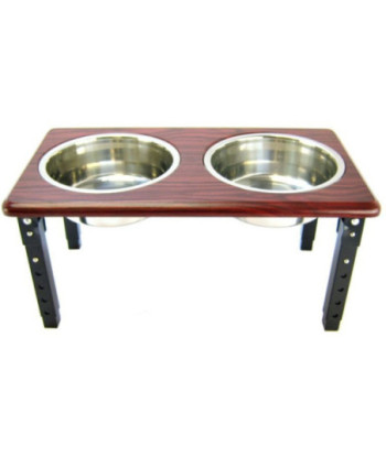Spot Posture Pro Double Diner - Stainless Steel & Cherry Wood - 2 Quart (8in. -12in.  Adjustable Height)