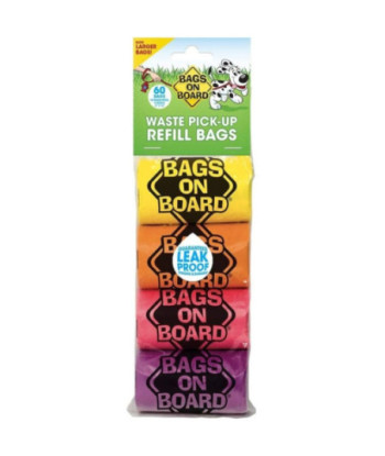 Bags on Board Colored Waste Pick-Up Bags  - 60 count