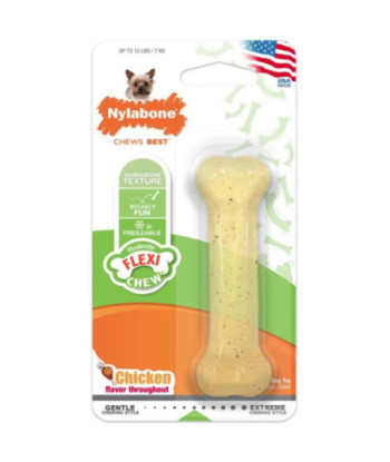 Nylabone Flexi Chew Dog Bone - Chicken Flavor - Petite (1 Pack)