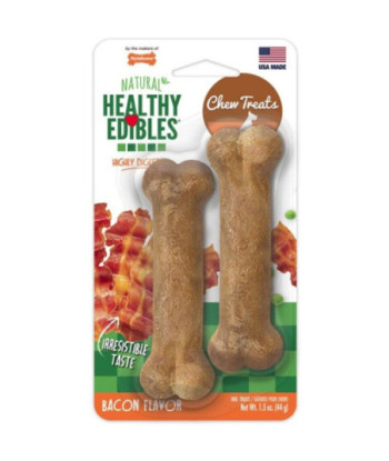 Nylabone Healthy Edibles Wholesome Dog Chews - Bacon Flavor - Petite (2 Pack)