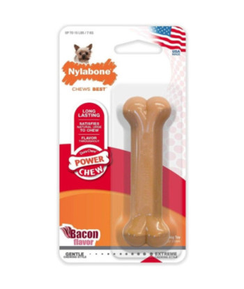 Nylabone Dura Chew Durable Dog Bone - Bacon Flavor - Petite - Dogs 1-15 lbs