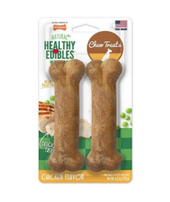 Nylabone Healthy Edibles Wholesome Dog Chews - Chicken Flavor - Wolf - 5.5in.  Long (2 Pack)