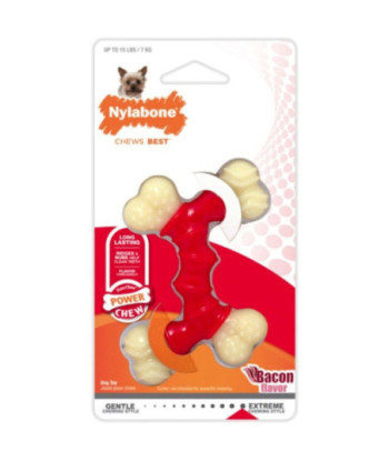 Nylabone Dura Chew Double Bone - Bacon Flavor - Petite - Dogs up to 15 lbs