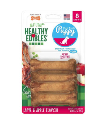 Nylabone Healthy Edibles DHA Omega-3 Puppy - Lamb & Apples Flavor - Petite (8 Pack)