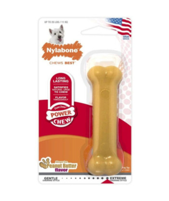 Nylabone Dura Chew Dog Bone - Peanut Butter Flavor - Regular