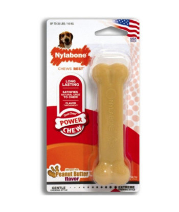 Nylabone Dura Chew Dog Bone - Peanut Butter Flavor - Wolf
