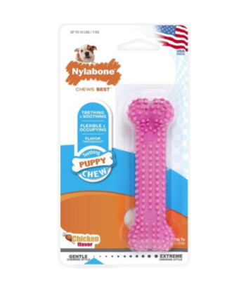 Nylabone Puppy Chew Dental Bone Chew Toy - Pink - 3.75in.  Chew - (For Puppies up to 15 lbs)
