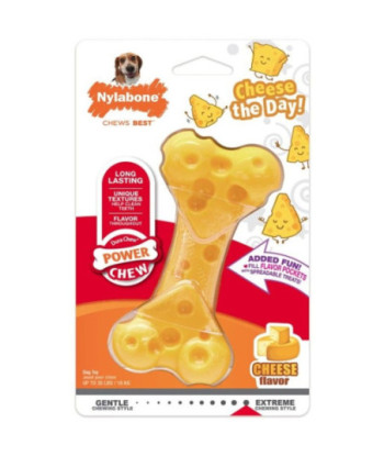 Nylabone Power Chew Cheese Bone Dog Toy - Wolf (Dogs up to 35 lbs)