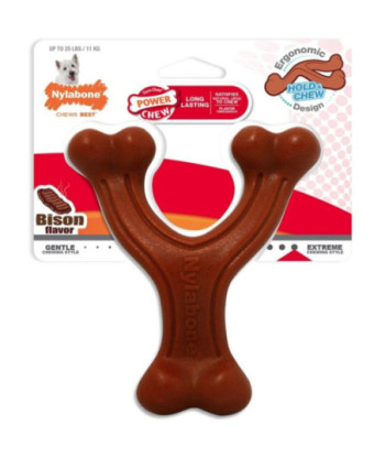 Nylabone Power Chew Wishbone Dog Chew Toy Bison Flavor - Regular - 1 count
