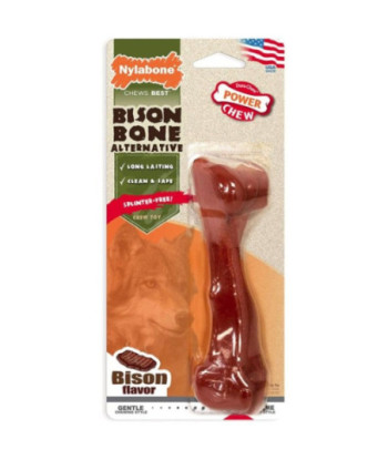 Nylabone Power Chew Bison Bone Alternative Dog Chew Toy Beef Flavor - 1 count