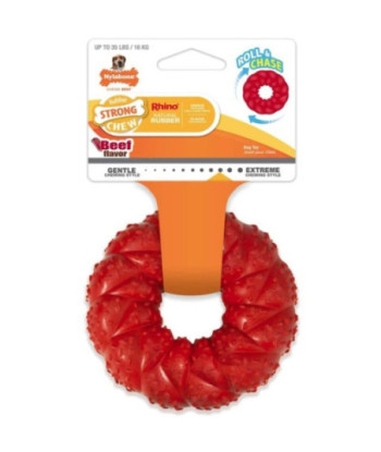Nylabone Strong Chew Braided Ring Dog Toy Beef Flavor Wolf - 1 count