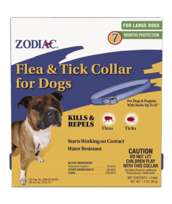 Zodiac Flea & Tick Collar for Large Dogs - 1 Collar - (7 Month Protection)