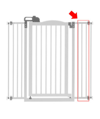 Tall One-Touch Gate II Extension in White