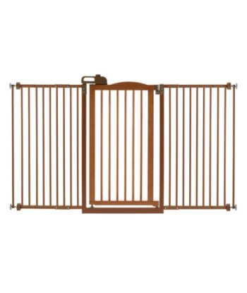 Tall One-Touch Gate II Wide in Brown