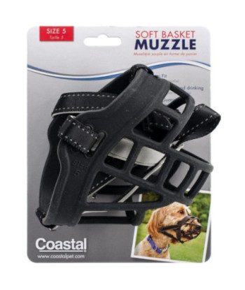 Coastal Pet Soft Basket Muzzle for Dogs Black - Size 5