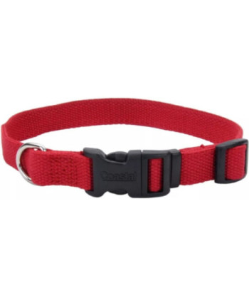 Coastal Pet New Earth Soy Adjustable Dog Collar Cranberry - 12-18in. L x 3/4in. W