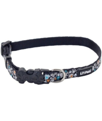 Li'L Pals Reflective Collar - Teal and Orange Paws - 6-8in. L x 3/8in. W