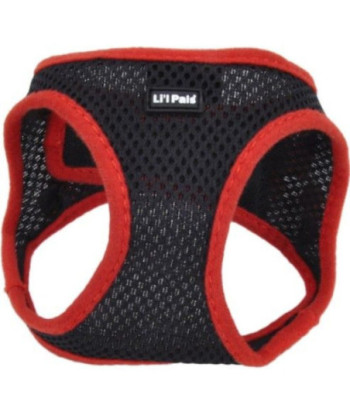Li'L Pals Black Harness with Red Lining - X-Small (Neck:6-8in. )