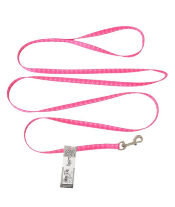 Pet Attire Styles Polka Dot Pink Dog Leash - 6' Long x 3/8in.  Wide