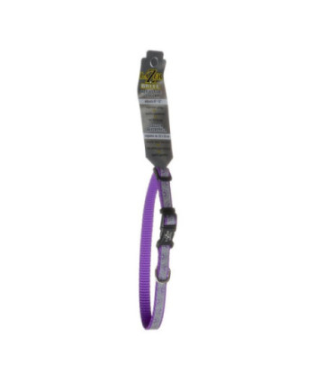 Lazer Brite Reflective Open-Design Adjustable Dog Collar - Purple Daisy - 8in. -12in.  Long x 3/8in.  Wide