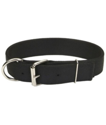 Coastal Pet Macho Dog Double-Ply Nylon Collar with Roller Buckle 1.75in.  Wide Black - 20in. Long