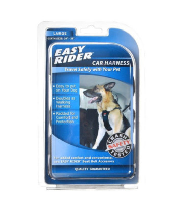 Coastal Pet Easy Rider Car Harness - Black - Large (Girth Size 24in. -38in. )