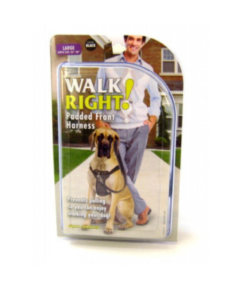 Coastal Pet Walk Right Padded Harness - Black - Large (Girth Size 26in. -38in. )