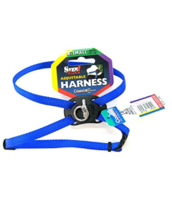 Coastal Pet Size Right Adjustable Nylon Harness - Blue - X-Small (Girth Size 10in. -18in. )