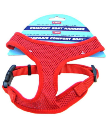 Coastal Pet Comfort Soft Adjustable Harness - Red - Small - 5/8in.  Wide (Girth Size 19in. -23in. )