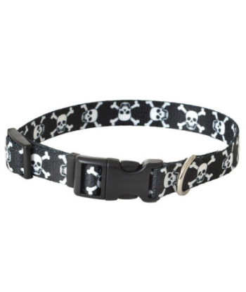 Pet Attire Styles Skulls Adjustable Dog Collar - 10in. -14in.  Long x 5/8in.  Wide