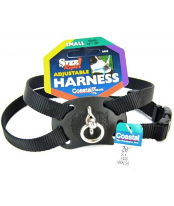 Coastal Pet Size Right Nylon Adjustable Harness - Black - Small (Girth Size 18in. -24in. )
